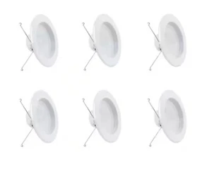 6 pack Feit Electric 5" or 6" Integrated LED White Retrofit Recessed Lights Trim - Picture 1 of 4
