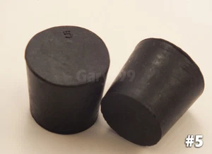 6 #5 Tapones de laboratorio de goma natural negros talla 5 TAPÓN DE TAPÓN SÓLIDO RS-5  - Imagen 1 de 1