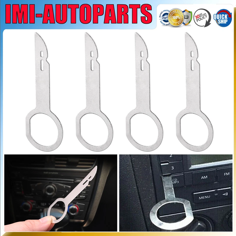 Herramienta de liberación de llave de extracción de radio 4 piezas para VW Audi Seat Skoda Mercedes Stereo Audio Foto 1 de 4