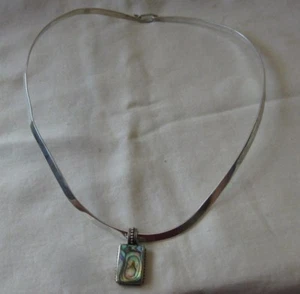 Silpada 925 silver collar necklace, Abalone FAS 925 pendant - Picture 1 of 7