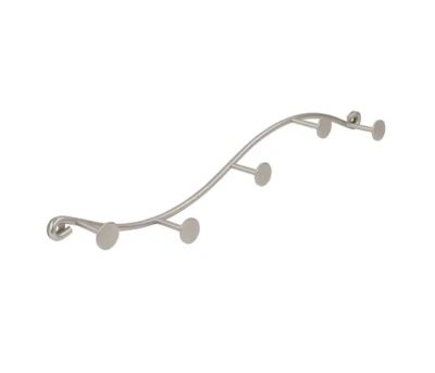 5-Hook Rack (Satin Nickel) Hanging Storage - Entryways, Bathrooms, Coats, Closet - Image 1 of 4