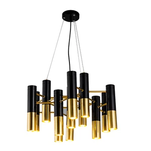 Lampadario moderno lusso oro nero accessori luce soffitto cucina camera da letto - Foto 1 di 19