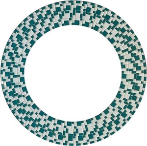 Zorigs - Handcrafted White and Turquoise Mosaic Mirror, 24" Round Wall Mirror - Picture 1 of 4