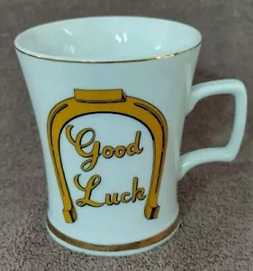 Vintage GOOD LUCK Horseshoe Coffee Tea Mug - Picture 1 of 7