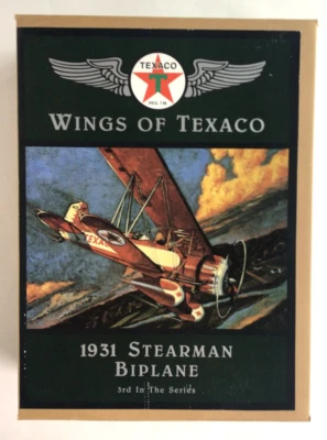 Ertl #F121 Wings of Texaco 1931 Stearman Biplane Bank 3er en Serie MIOB Foto 1 de 4