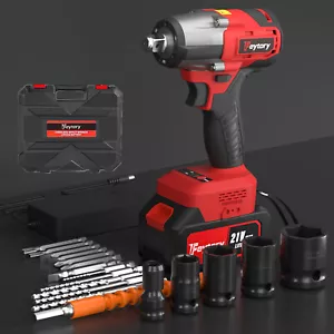 Cordless 2000Nm Electric Impact Wrench Gun 1/2'' High Power Driver Drill - Picture 1 of 34