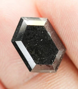 7.66 CT Natural Loose Diamond Hexagon Black Color 15.1*10.0 MM Full Cut Diamond  - Picture 1 of 9