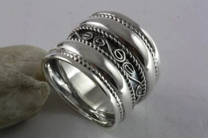 BANDRING KELTISCH TRIBAL BIKER  925 ECHT SILBER SILBERRING / 148 - Picture 1 of 4