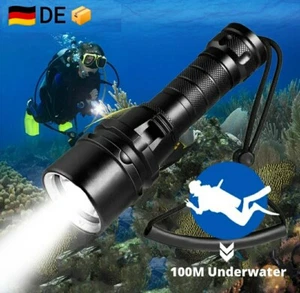 LED Profi Tauchlampe Unterwasser Lampe IP68✔ Tauchen Bis 100m✔️Akku ✔️Box✔️DE✔️ - Bild 1 von 8