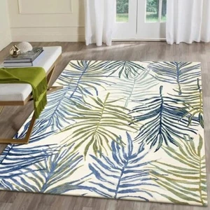 Modern Curved Line Handmade Rug 7x10 - Asymmetrical Design - Gray/Taupe Palette - Picture 1 of 6
