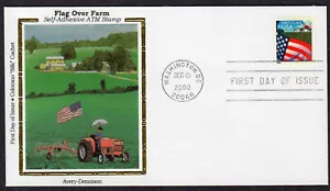 2000 1st Class Flag Over Farm (3450) BP Single - Colorano "Silk" FDC NT268 - Picture 1 of 1