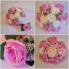 Stunning Artificial Rose Wedding Bouquets for Brides & Maids In Any Colour