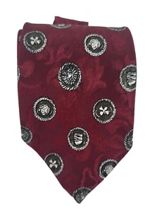 Empire Men's Tie Maroon with Medallions High Fashion - Picture 1 of 7
