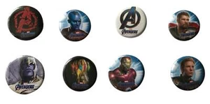 Juego de 4 botones de película pines de cosplay de héroes o villanos de los Vengadores - Tú eliges el conjunto - Imagen 1 de 5