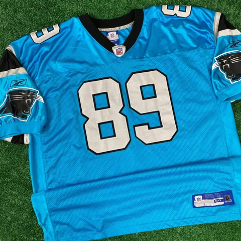 Men’s Steve Smith #89 Carolina Panthers Blue Reebok NFL Jersey Size 54 Cover