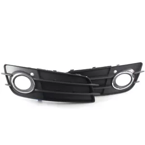 Front Fog Light Grille Cover Bezel w/Chrome Ring For Audi A4 S-LINE S4 2008-2012 - Picture 1 of 8