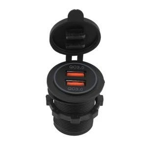 Dustproof Black Double USB Car Accessory QC3.0 Car For - Photo 1 sur 6