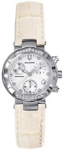 Bulova Accutron 26R17 Women's 25 Diamond Pink Leather Chronograph Watch - Picture 1 of 19