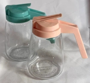 2 Vintage Federal Housewares Syrup Dispensers - Pink and Turquoise, Mid Century - Picture 1 of 5