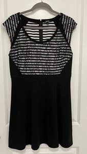 Apt 9 Women's Black color Lace Paneled Midi Polyester Nylon Dress, Size 14 - Picture 1 of 9