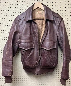 KIT CARSON Chaqueta De Colección Años 1940-50 Cuero de Caballo Cremallera Chaqueta de Bombardero 42 - Imagen 1 de 16
