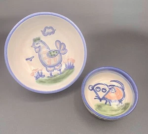 MA Hadley Pottery Rooster Bowl And Kitty Food Dish - Picture 1 of 8