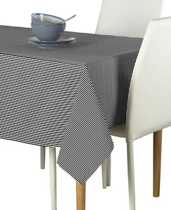 Pinstripes Black Signature Tablecloths - Assorted Sizes!   - Picture 1 of 1