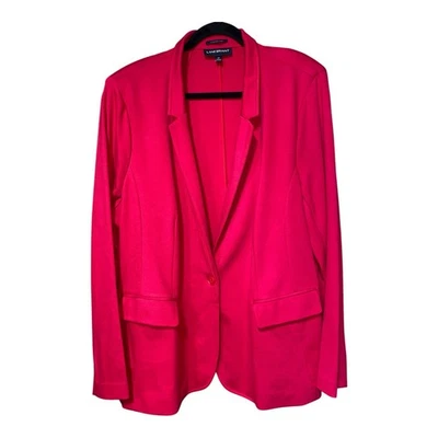 Blazer Lane Bryant Rosa Caliente Cortina Perfecta, Un Botón Suave y Elástico Plus Talla 20 Foto 1 de 4