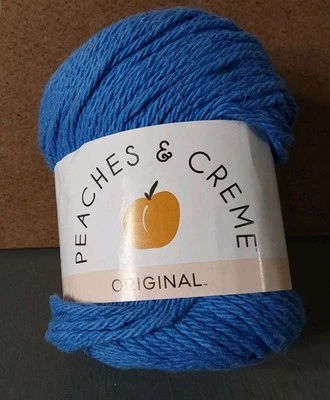 Peaches and Cream Yarn 1 Skein 4 Medium 2.5oz 120 Yrds Royal Blue - Image 1 of 4