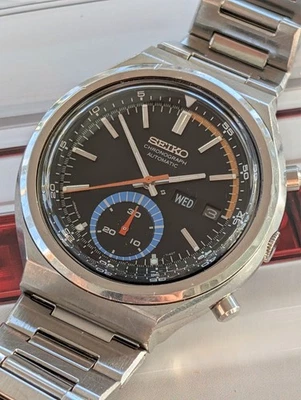 Cronógrafo automático vintage Seiko 6139-7060 "Blue Eye" - REPARADO - Julio Foto 1 de 4