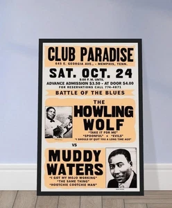 Muddy-Waters Musician Blues Concert Vintage 1960s Poster - Picture 1 of 2