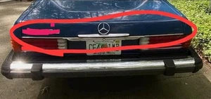 Mercedes R107 Rear Trunk Handle Chrome Trim 280SL 350SL 380SL 450SL 450SLC OEM - Picture 1 of 18