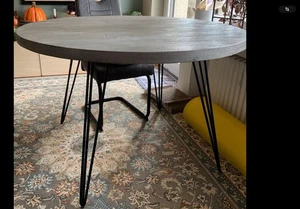 Esstisch Mangoholz Hairpin Grau - Bild 1 von 9