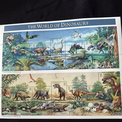 US Scott 3136 WORLD OF DINOSAURS Sheet of 15 Stamps 1997 MNH - Image 1 of 2