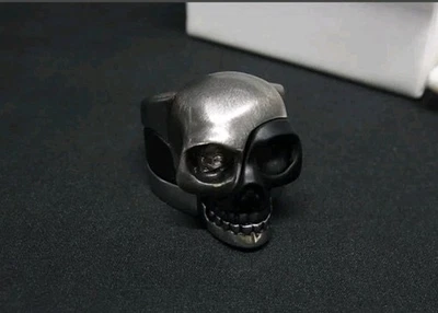 Acessório anel triplo Alexandre McQueen caveira prata - tom x preto FL9480 - Imagem 1 de 4