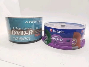 Verbatim Color DVD+R 16x Speed 4,7gb 120 min 25er Pack & ARRI-TECH DVD-R 50er Pack - Bild 1 von 23