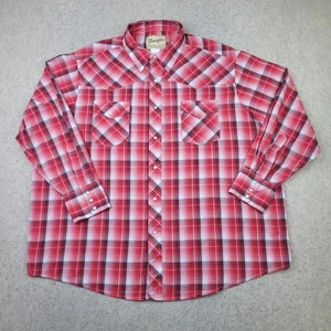 Wrangler Western Pearl Snap Hemd Herren 2XL rot kariert langarm leicht - Bild 1 von 8