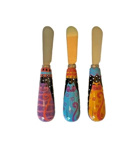 3 LAUREL BURCH Katzenstreuer Vorspeise Dip Käsemesser Set bunt rostfrei - Bild 1 von 10