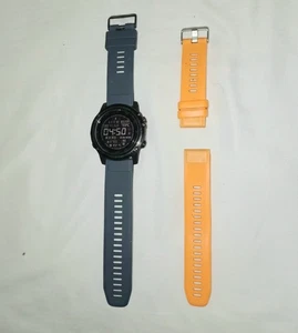 Garmin Fenix 5X Plus Zaffiro con Cinturino Blu e Arancione GPS con Caricatore Funzionante V Buono - Foto 1 di 3