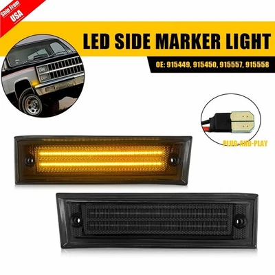 Fit 81-91 Chevrolet Chevy GMC C10 C20 C30 Blazer C/K LED Front Side Marker Light - Image 1 of 4