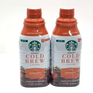 2 New STARBUCKS Limited Edition PUMPKIN SPICE Cold Brew Coffee CONCENTRATE 32oz - Picture 1 of 5