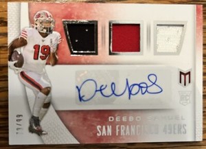 2020 Panini Chronicles DEEBO SAMUEL Triple Jersey Relic Auto Autograph RC 79/99