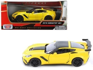 2019 Chevrolet Corvette ZR1 Yellow with Black Accents 1/24 Diecast Model Car by - Picture 1 of 1