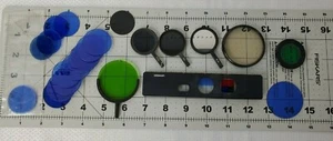 Diapositiva de filtro de microscopio + grupo de filtros de color - Imagen 1 de 6