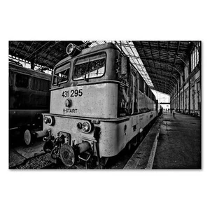 Postereck 3288 Poster Leinwand Vintage Bahnhof, Zug Bahn Gleis Waggon SW - Bild 1 von 7