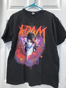 Adam Lambert 2010 Glam Nation Tour T Shirt Large Black Cotton Double Sided - Picture 1 of 5
