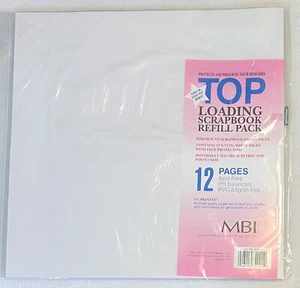 MBI 12 Pages Scrapbook Top Loading REFILL 12” X 12” Pack Archival Quality NEW - Picture 1 of 5