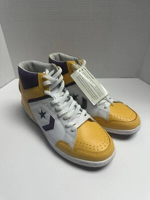 Vintage Converse Weapon Basketball Sneakers - White, Purple & Yellow (Lakers) - Image 1 of 4