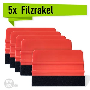 5x Rakel mit Filzkante, flexibel, für Klebefolien & Aufkleber, Car Wrapping - Bild 1 von 1