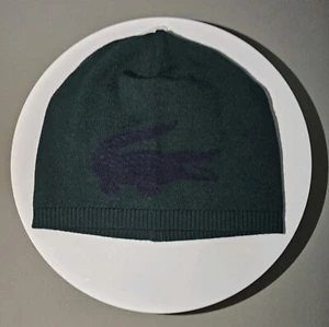 Nuevo gorro reversible cocodrilo en contraste unisex verde hecho en Francia Lacoste - Imagen 1 de 6
